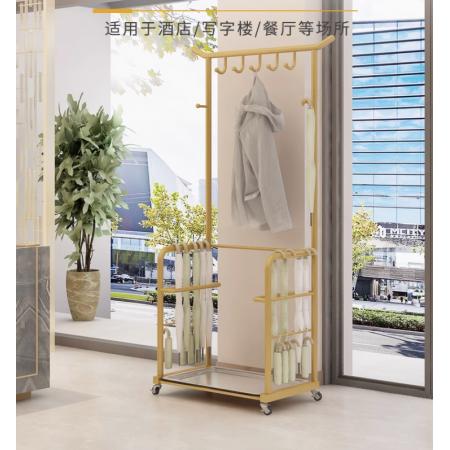 meyao 雨衣雨傘架	66*40*172cm 黑色不銹鋼托盤帶輪