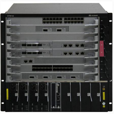 華為 交換設(shè)備  S7706（雙主控、雙電源）含：12口40G光板+48口萬兆光板+48口千兆光板+48口千兆/百兆電板