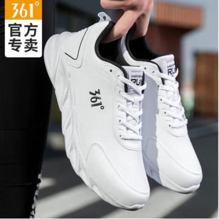 361°男鞋運(yùn)動(dòng)鞋跑步鞋防水休閑鞋曜石黑/度白 42碼