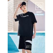 安踏（ANTA）運(yùn)動(dòng)套裝男夏季體恤跑步健身男裝速干休閑短袖T恤短褲 165/84A