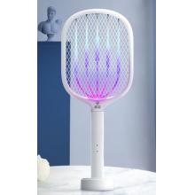 欖菊 電蚊拍充電式帶底座蚊子拍滅蚊器紫光誘蚊電滅蚊燈 燈拍兩用