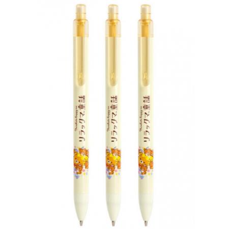愛好（AIHAO） 輕松小熊聯(lián)名學(xué)生自動鉛筆 0.5mm 不斷芯按動鉛筆黃色6支+筆芯 橡皮 9458