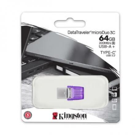  金士頓（Kingston）64GB Type-C USB3.2 Gen1 大容量手機(jī)U盤(pán) DTDUO3CG3 雙接口設(shè)計(jì) 讀速200MB/s