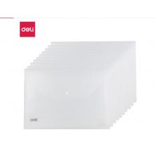 得力(deli) A4加厚透明文件袋 按扣資料袋 5501A