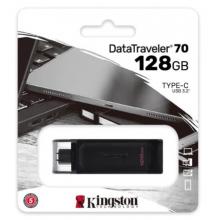 金士頓（Kingston）128GB USB3.2 Gen1 Type-C 大容量手機U盤 DT70 黑色