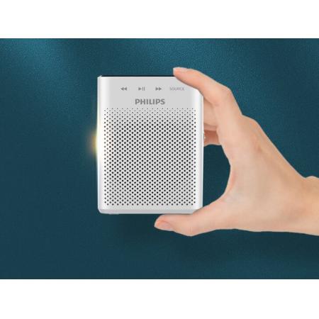 飛利浦（PHILIPS）SBM210 小蜜蜂擴音器便攜插卡音箱收音機會議揚聲器麥克風(fēng)喇叭喊話教師導(dǎo)游戶外教學(xué)講課象牙白