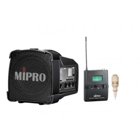 MIPRO咪寶MA-100SBII藍牙音響戶外移動便攜式小型音箱講解喊話擴音器帶話筒一體宣傳講話喇叭插卡可充電 配領(lǐng)夾話筒（膚色）