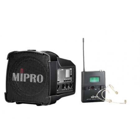 MIPRO咪寶MA-100SBII藍(lán)牙音響戶外移動便攜式小型音箱講解喊話擴(kuò)音器帶話筒一體宣傳講話喇叭插卡可充電 配頭戴話筒（膚色）
