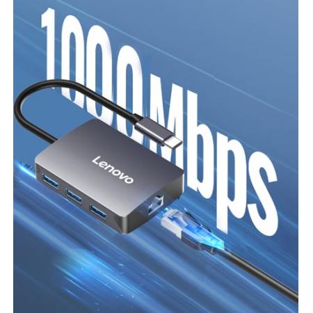 聯(lián)想（Lenovo）Type-C擴(kuò)展塢USB分線器轉(zhuǎn)換HDMI轉(zhuǎn)接拓展塢4K投屏擴(kuò)展PD快充千兆網(wǎng)口蘋(píng)果手機(jī)平板電腦通用
