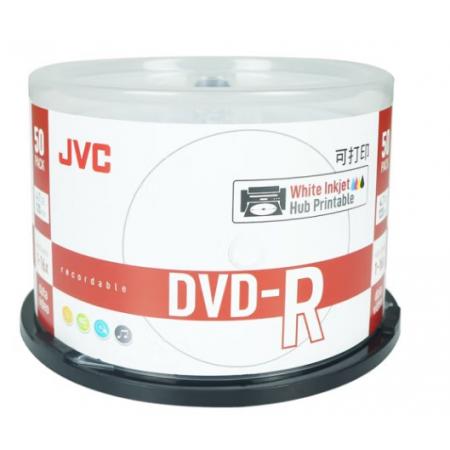 JVC /杰偉世 DVD-R 刻錄碟片/空白光盤 16速4.7GB 辦公系列 桶裝50片 可打印 刻錄盤