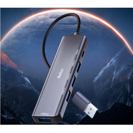 朗科USB3.0分線器擴展塢 高速4口集線器HUB拓展塢 筆記本電腦一拖多接口轉(zhuǎn)換器轉(zhuǎn)接頭延長線帶供電口
