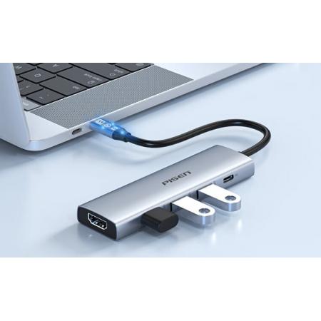 品勝 Type-C擴(kuò)展塢 蘋果電腦轉(zhuǎn)換器MacBook拓展塢USB-C轉(zhuǎn)HDMI轉(zhuǎn)接頭3.0分線器4K投屏PD雷電3/4適用15proiPad