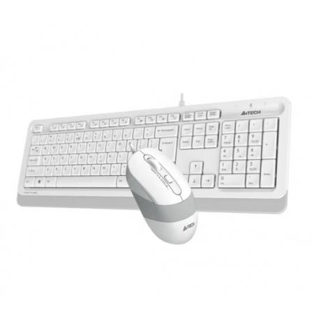 雙飛燕（A4TECH）F1010 飛時(shí)代 鍵鼠套裝 有線鍵盤鼠標(biāo)套裝 筆記本電腦辦公外接薄膜鼠標(biāo)鍵盤套裝 象牙白