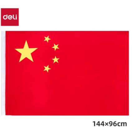 得力(deli)4號國旗/五星紅旗(96*144cm) 學(xué)校戶外門口店鋪商場室外馬路燈道旗國慶節(jié)3224