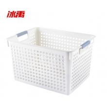 冰禹 BYA-272 塑料收納筐 白色置物籃 深口大號(hào)
