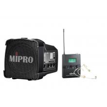 MIPRO咪寶MA-100SBII藍(lán)牙音響戶外移動便攜式小型音箱講解喊話擴(kuò)音器帶話筒一體宣傳講話喇叭插卡可充電 配頭戴話筒（膚色）