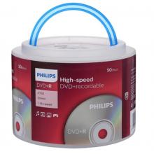 飛利浦（PHILIPS）DVD+R光盤/刻錄盤 空白光盤 刻錄光盤 光碟16速4.7G 手拎乖乖桶 桶裝50片