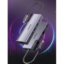 聯(lián)想（lenovo）極光Type-C拓展塢適用蘋果Macbook/ipad電腦手機(jī)雷電3/4擴(kuò)展塢USB分線器HDMI轉(zhuǎn)接頭