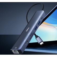 朗科Typec擴(kuò)展塢USB-C轉(zhuǎn)千兆有線網(wǎng)口拓展塢雷電4HDMI轉(zhuǎn)接頭HUB分線器3.0適用蘋果華為筆記本轉(zhuǎn)換器