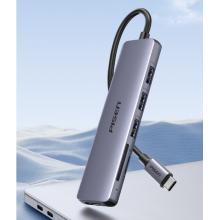 品勝 Type-C擴展塢 USB-C轉(zhuǎn)HDMI蘋果轉(zhuǎn)換器4K投屏拓展塢轉(zhuǎn)接頭SD/TF讀卡器 3.0分線器電腦手機平板通用六合一