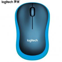 羅技（Logitech）M185鼠標(biāo) 無線鼠標(biāo) 辦公鼠標(biāo) 對稱鼠標(biāo) 黑色藍(lán)邊  帶無線2.4G接收器