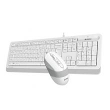 雙飛燕（A4TECH）F1010 飛時(shí)代 鍵鼠套裝 有線鍵盤鼠標(biāo)套裝 筆記本電腦辦公外接薄膜鼠標(biāo)鍵盤套裝 象牙白