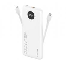 品勝有線充電寶自帶線22.5W快充移動電源戶外超薄便攜隨身充10500毫安時1萬大容量適用蘋果15小米華為數(shù)顯白