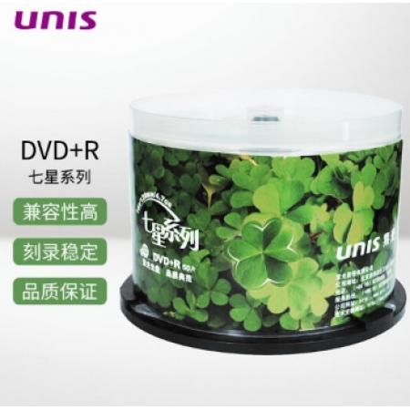 紫光（UNIS）DVD+R空白光盤/刻錄盤 16速 4.7G 七星四葉草 桶裝50片 6桶/箱