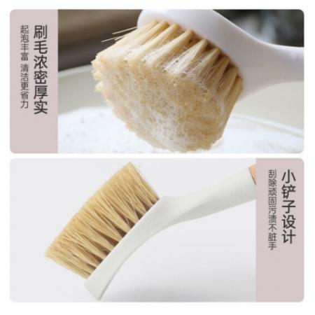 姊妹花 刷鍋刷子 櫸木長(zhǎng)柄鍋刷 去油污 廚房多功 能清潔刷 單個(gè)裝