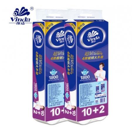 維達(dá)實(shí)心卷紙超韌1800g12卷4層
