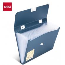 得力(deli)13格A4手提風(fēng)琴包多層文件夾 文件保護(hù) 深藍(lán)72593