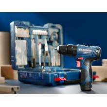 博世（BOSCH）GSB120 12V鋰電電動螺絲刀沖擊鉆工具箱套裝（84附件+手動工具）