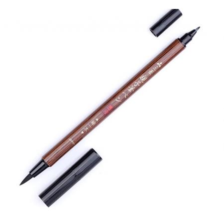 uni三菱雙頭科學(xué)毛筆PFK-302N親子秀麗小楷軟筆書法筆硬筆初學(xué)者入門成人練字筆近代毛筆 302N軟筆+硬筆書法兩用子毛筆 10支裝