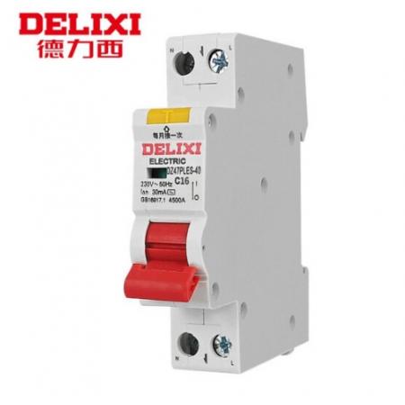 空氣開關(guān)	德力西	DZ47PLES-1P+N-C16-30mA 漏電保護器 單片單匹微型斷路器 
