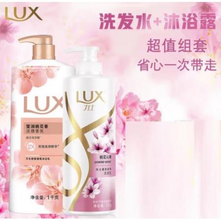 力士  桃花香洗發(fā)水沐浴露套裝洗發(fā)水750g+沐浴露1000g