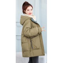 羽絨棉服女中長(zhǎng)款冬季 棉襖外套女 米色 XL【建議126-140斤】