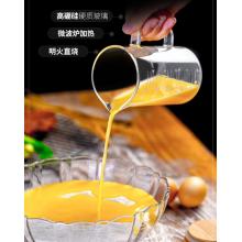 冰禹 耐高溫玻璃量杯帶刻度 量杯500ml 帶蓋+杯刷