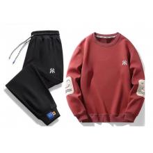 NY&XT官方潮牌衛(wèi)衣套裝男女長袖t恤棉質(zhì)秋冬季休閑褲運(yùn)動(dòng)套裝男兩件套 紅色衛(wèi)衣+黑色褲子（NE01） M（建議90-110斤）