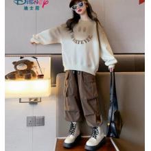 迪士尼（Disney）品牌童裝女童秋裝套裝2023新款兒童秋季女大童運動春秋工裝褲 套裝 170cm