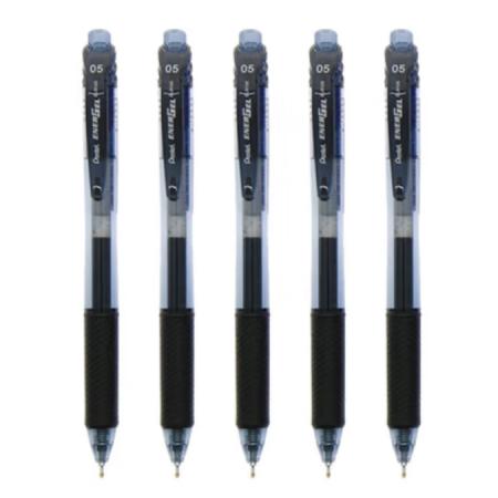 派通（Pentel）BLN105 按動中性筆 速干水筆 0.5mm 黑色5支裝