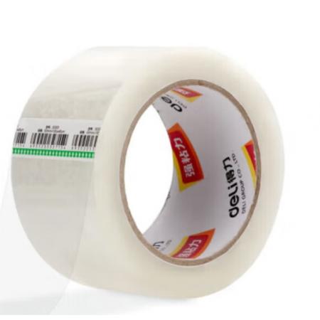 得力 高品質(zhì)透明封箱膠帶打包寬膠帶 60mm*100y*45μm(91.4m/卷) 6卷裝 辦公用品 30333