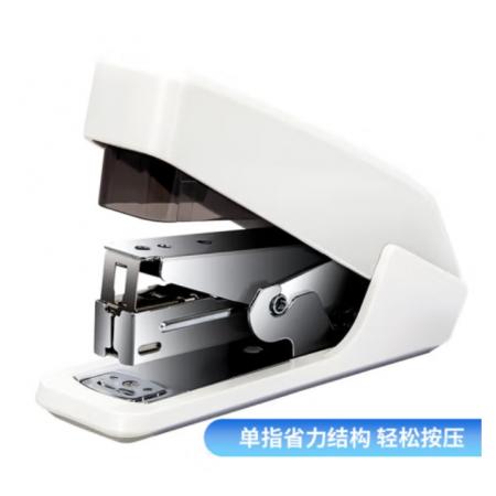 得力(deli)單指按壓省力訂書機(jī)/訂書器 適配12#訂書釘 可裝100枚釘 白色0467（不含釘）