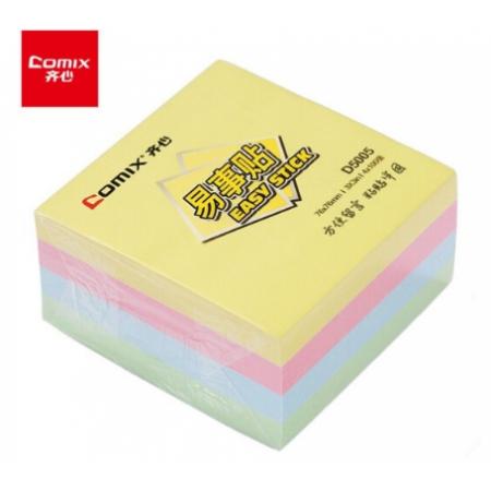 齊心 400張強(qiáng)力系列便利貼/便簽紙/便簽本/易事貼/百事貼四色開學(xué)文具 76X76mm 4本裝 D5005