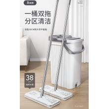 美麗雅拖把大號免手洗平板帶桶家用一拖凈墩拖布懶人拖地套裝2拖5布