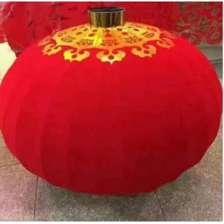 紅絨布硬面塑料燈籠 撐開(kāi)37高度29