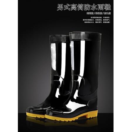 回力雨鞋男士款時尚雨靴戶外防水不易滑耐磨HL8075高筒黑色40碼