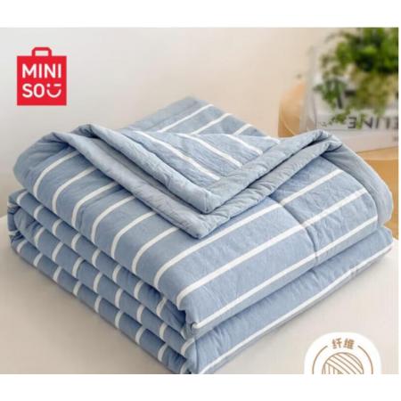 名創(chuàng)優(yōu)品（MINISO）A類抗菌空調(diào)10%大豆纖維夏被 150*200cm 深灰條紋