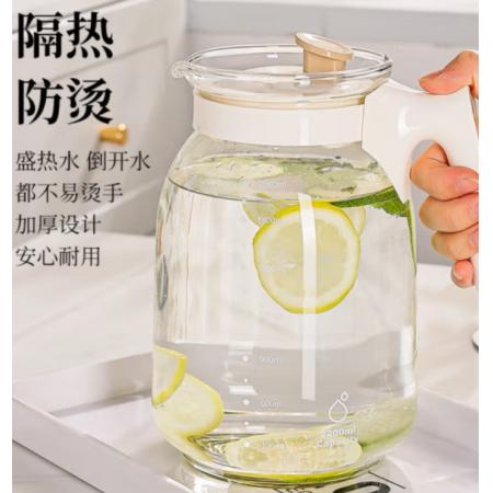 廣意涼水壺家用夏季冷水壺耐高溫花茶壺低硼硅玻璃泡茶壺2.2LGY7296