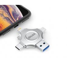 128GB Lightning USB3.0 type-c MicroUSB 蘋果安卓手機U盤四合一 銀色 兼容蘋果安卓手機電腦