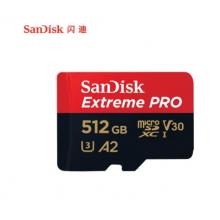 TF存儲卡	閃迪512G A2 4K V30 U3 C10 至尊超極速移動存儲卡讀速200MB/s寫速140MB/S
